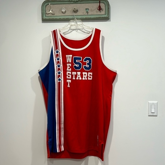 MITCHELL NESS THROWBACK NBA ALL-STAR ARTIS GILMORE 1977-78 JERSEY Red blue USA - Picture 1 of 5